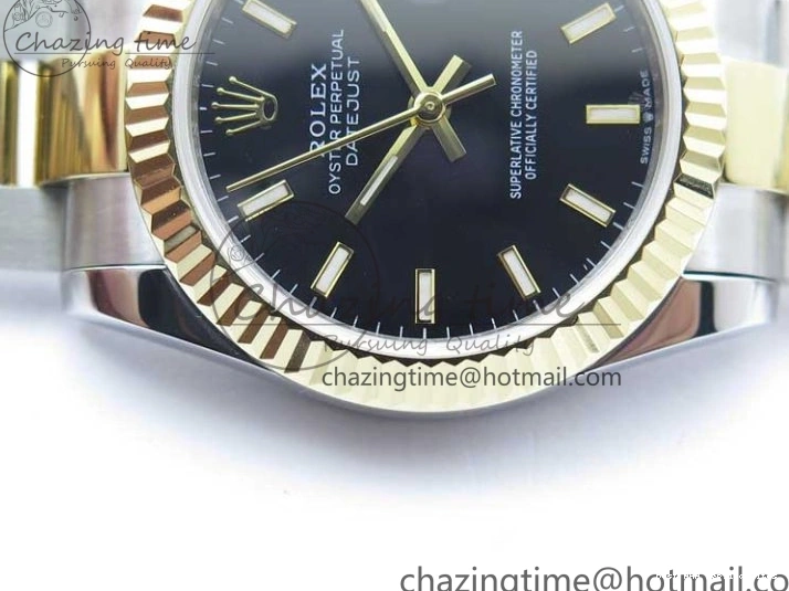 Best AAA Replica Sites Sticks YG BP Edition Black WaterResistant Bracelet Datejust on 278273 2718 SS Best Markers Dial Maker YG 31mm SS Oyster 0112